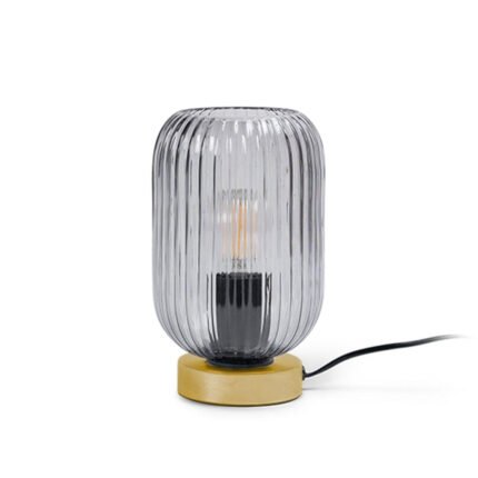 Elland 22.5cm Glass Table Lamp - Smoked & Gold