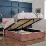 Elle King Size Ottoman Bed - Pink Velvet - Image 2