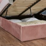 Elle King Size Ottoman Bed - Pink Velvet - Image 4