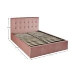 Elle King Size Ottoman Bed - Pink Velvet - Image 8