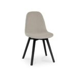 Ellis Light Beige Boucle Dining Chairs - Set of 2 - Black Oak Legs - Image 6