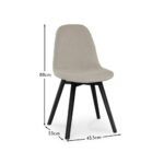 Ellis Light Beige Boucle Dining Chairs - Set of 2 - Black Oak Legs - Image 7