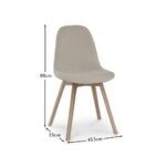 Ellis Light Beige Boucle Dining Chairs - Set of 2 - Whitewash Oak Legs - Image 11