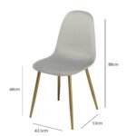 Outlet - Ellis Dining Chairs - Set of 2 - Grey & Gold - Image 7