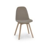 Outlet - Ellis Soft Beige Dining Chairs - Set of 2 - Whitewash Oak Legs - Image 7