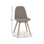 Outlet - Ellis Soft Beige Dining Chairs - Set of 2 - Whitewash Oak Legs - Image 8
