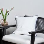 Elsham 45x45cm Velvet Trim Cushion Cover - Navy Blue