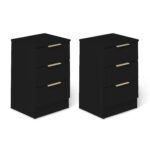 Essie 4 Piece Bedroom Set - 2 Over 5 Chest of Drawers - Pitch Black - Image 10
