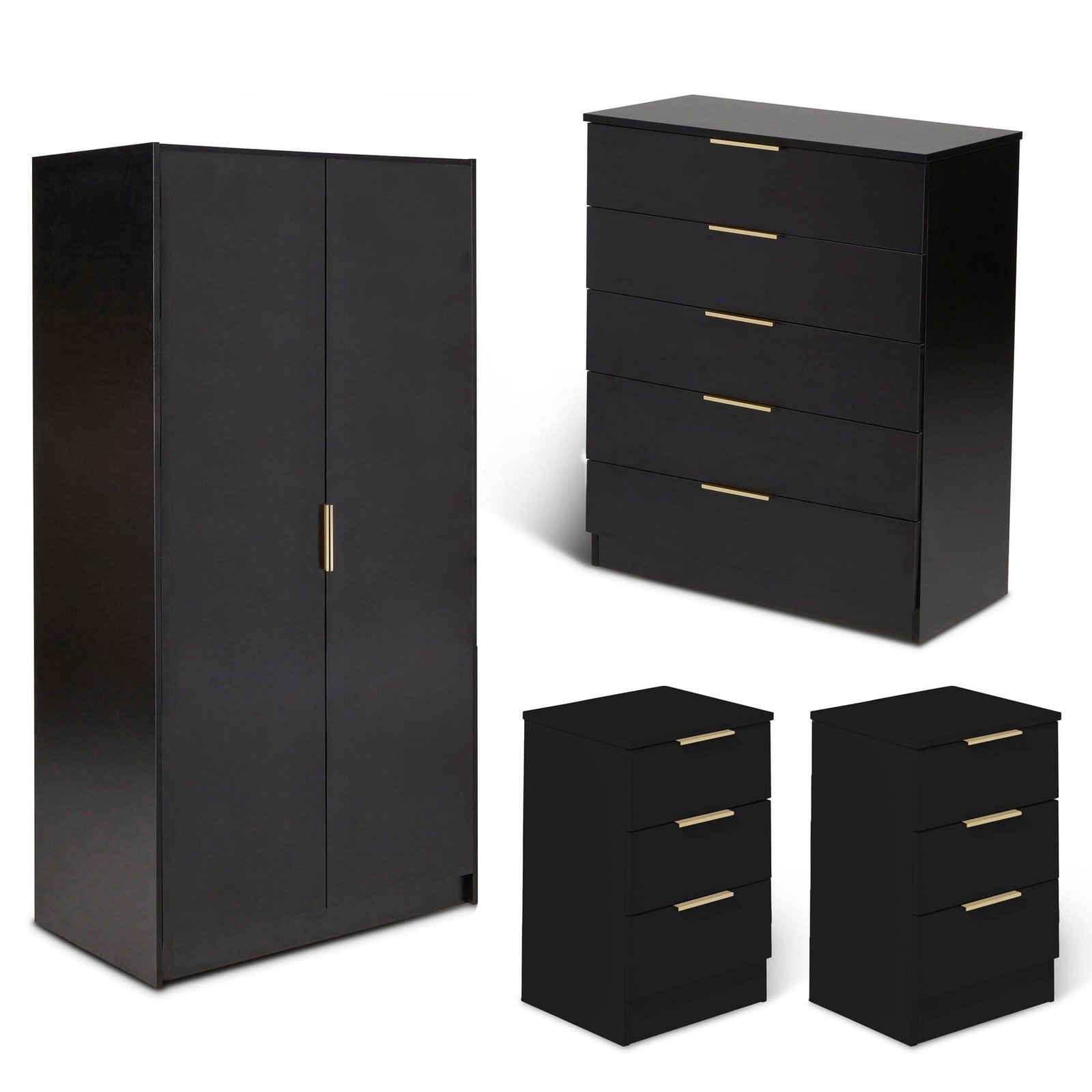 essie-4-piece-bedroom-set-5-chest-of-drawers-pitch-black-laura-james-1 Essie 4 Piece Bedroom Set - 5 Chest of Drawers - Pitch Black