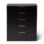 Essie 4 Piece Bedroom Set - 5 Chest of Drawers - Pitch Black - Image 7