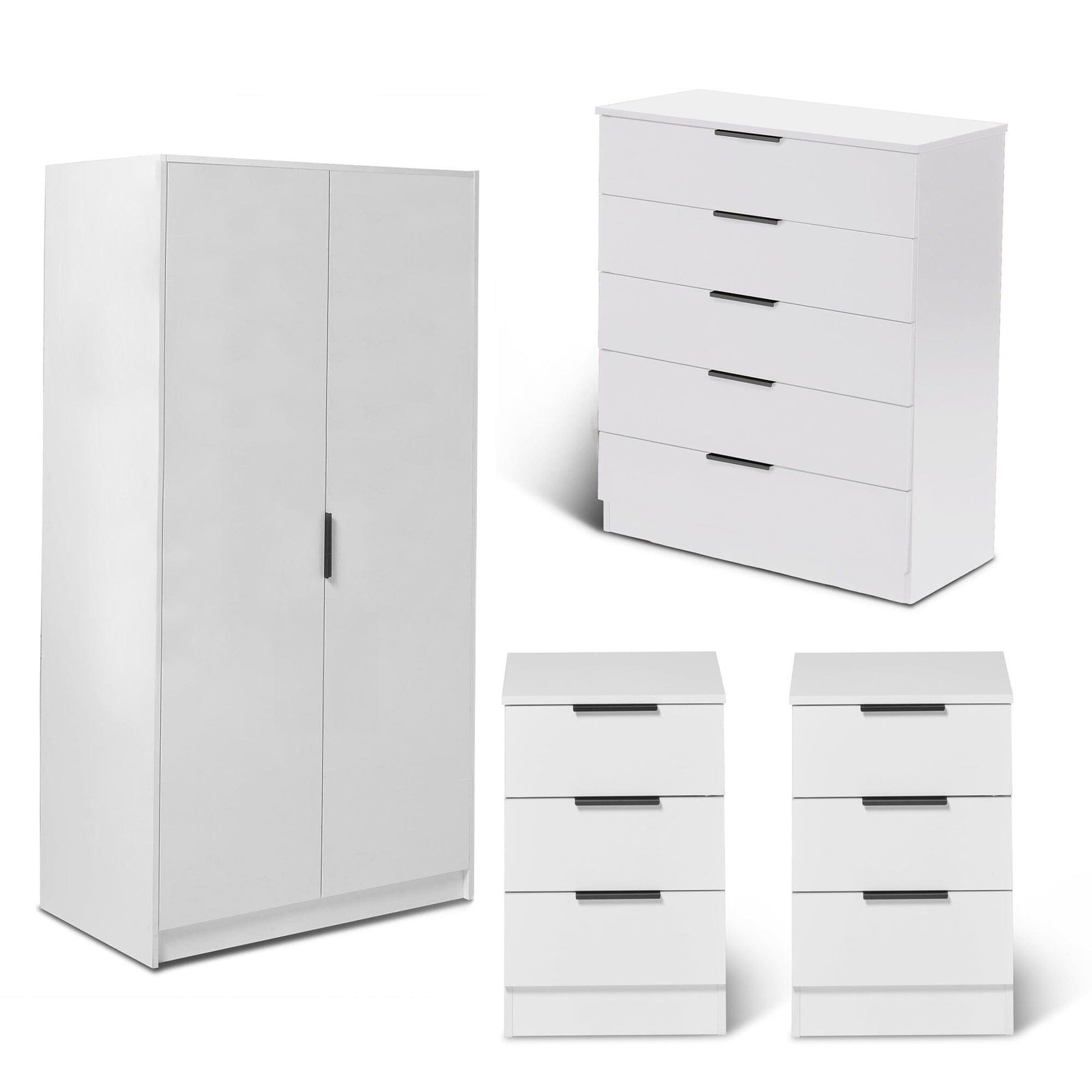 essie-4-piece-bedroom-set-5-chest-of-drawers-pure-white-laura-james-1 Essie 4 Piece Bedroom Set - 5 Chest of Drawers - Pure White