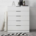Essie 4 Piece Bedroom Set - 5 Chest of Drawers - Pure White - Image 5