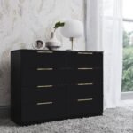 Essie 4 Piece Bedroom Set - 8 Chest of Drawers - Pitch Black - Image 4