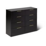 Essie 4 Piece Bedroom Set - 8 Chest of Drawers - Pitch Black - Image 7