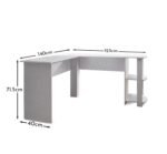 Essie Corner Desk - L-Shaped - White - Image 5