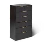 Outlet - Essie Tall 7 Drawer Chest of Drawers - Black - Image 3