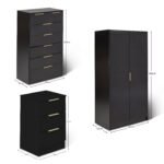 Essie 3 Piece Bedroom Set - 2 Over 5 Chest of Drawers - Pitch Black - Image 12