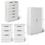 Essie 4 Piece Bedroom Set - 5 Chest of Drawers - Pure White - Image 10