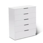 Essie Tall Chest of 5 Drawers - White - Image 3