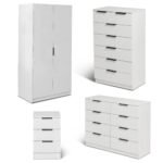 Essie Wardrobe & Drawers Bedroom Set - Pure White
