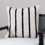 Outlet - Evedon 50x50cm Cotton Cushion Cover - Black & Natural