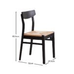 Faye Black Wooden Woven Chairs - Set of 2 - Image 7