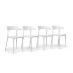 Finn White Dining Chairs - Set of 4