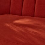 Florence 4 Seater Sofa - Burnt Orange Velvet with Dark Oak Legs - Image 4
