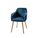 Freya Ink Blue Armchairs - Set of 2 - Pale Oak Legs - Image 2