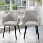 Freya Fossil Armchairs - Set of 2 - Black Oak Legs