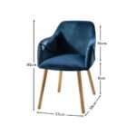 Freya Ink Blue Armchairs - Set of 2 - Pale Oak Legs - Image 3