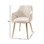 Outlet - Freya Armchairs - Set Of 2 - Boucle with Whitewash Oak Legs - Image 3