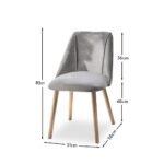Amelia Whitewash Dining Table Set - 6 Seater - Freya Grey Dining Chairs - Whitewash Oak Legs - Image 7