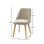 Freya Sand Dining Chairs - Set of 2 - Pale Oak Legs - Image 5