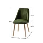 Freya Fern Green Dining Chairs - Set of 2 - Whitewash Oak Legs - Image 3