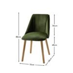 Freya Fern Green Dining Chairs - Set of 2 - Pale Oak Legs - Image 4