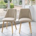 Freya Sand Dining Chairs - Set of 2 - Pale Oak Legs