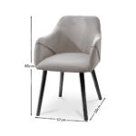 Outlet - Freya Armchairs - Set Of 2 - Fossil with Black Oak Legs - Image 6