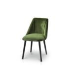 Jade Mango Wood Round Dining Table Set - 4 Seater - Freya Fern Green Dining Chairs with Black Legs - Image 11
