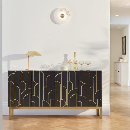 Gatsby Large 4 Door Sideboard - Noir Black