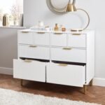 Gloria 3 Piece Bedroom Furniture Set - 4 Over 4 Chest of Drawers - White - Image 6