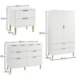 Gloria 4 Piece Bedroom Furniture Set - 4 Over 4 Chest of Drawers - White - Image 18