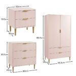 Gloria 4 Piece Bedroom Furniture Set - 3 Drawer Chest of Drawers - Blush Pink - Image 17