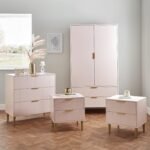 Gloria 4 Piece Bedroom Furniture Set - 3 Drawer Chest of Drawers - Blush Pink