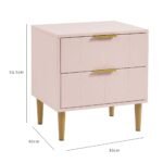 Gloria 4 Piece Bedroom Furniture Set - 3 Drawer Chest of Drawers - Blush Pink - Image 14