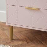 Gloria 4 Piece Bedroom Furniture Set - 3 Drawer Chest of Drawers - Blush Pink - Image 3