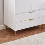 Gloria 4 Piece Bedroom Furniture Set - 4 Over 4 Chest of Drawers - White - Image 12