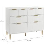 Gloria 4 Piece Bedroom Furniture Set - 4 Over 4 Chest of Drawers - White - Image 15