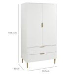 Gloria 4 Piece Bedroom Furniture Set - 4 Over 4 Chest of Drawers - White - Image 17