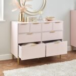 Gloria 8 Drawer Chest of Drawers - Blush Pink & Brass Effect - Image 2